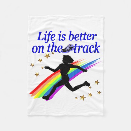 BLAUES LEBEN IST BESSER AUF DER TRACK-DESIGN FLEECEDECKE (Vorderseite)