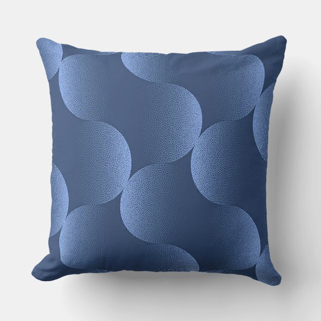 Blaues, lebendiges Muster Kissen (Vorderseite)