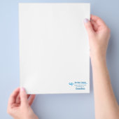 Blaues Lebensmittel-Label Flyer (Hand)