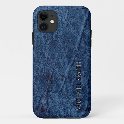 Blaues Leder Case-Mate iPhone Hülle (Rückseite)