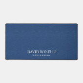 Blaues Leder Maskuline Personalisiert Eleganter NA Schreibtischunterlage (Vorderseite)