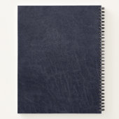 Blaues Leder mit fettem Monogramm Männlich Notizblock (Rückseite)