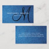 Blaues Leder Visitenkarte (Vorne/Hinten)