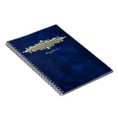 Blaues ledernes Notizbuch Notizblock (Rechte Seite)