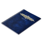 Blaues ledernes Notizbuch Notizblock (Linke Seite)