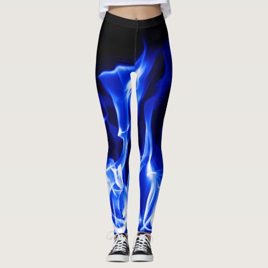 Blaues legging Feuer Leggings (Vorderseite)