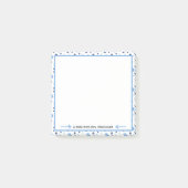 Blaues Lehrer-Dankeschön-Geschenk mit Punkten Post-it Klebezettel (Vorderseite)