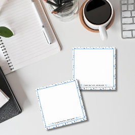 Blaues Lehrer-Dankeschön-Geschenk mit Punkten Post-it Klebezettel
