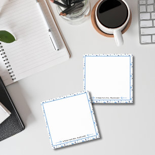 Blaues Lehrer-Dankeschön-Geschenk mit Punkten Post-it Klebezettel