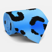Blaues Leopard-Druck-Muster Krawatte (Gerollt)