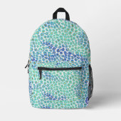Blaues Leopard-Muster Bedruckter Rucksack (Vorderseite)