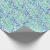 Blaues Leopard-Muster Geschenkpapier (Ecke)