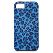 blaues Leopardbeschaffenheitsmuster Case-Mate iPhone Hülle (Rückseite)