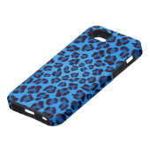 blaues Leopardbeschaffenheitsmuster Case-Mate iPhone Hülle (unten)