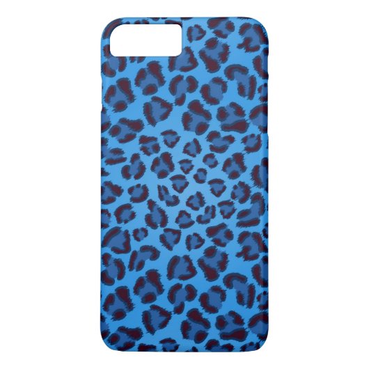 blaues Leopardbeschaffenheitsmuster Case-Mate iPhone Hülle (Rückseite)