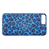 blaues Leopardbeschaffenheitsmuster Case-Mate iPhone Hülle (Rückseite (Horizontal))