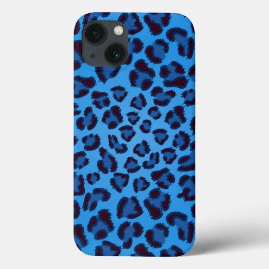 blaues Leopardbeschaffenheitsmuster Case-Mate iPhone Hülle (Rückseite)