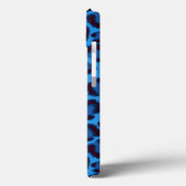blaues Leopardbeschaffenheitsmuster Case-Mate iPhone Hülle (Rückseite / Links)
