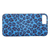 blaues Leopardbeschaffenheitsmuster Case-Mate iPhone Hülle (Rückseite (Horizontal))