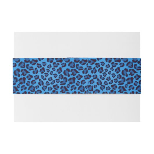 blaues Leopardbeschaffenheitsmuster Einladungsbanderole (Rückseitenbeispiel)