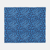 blaues Leopardbeschaffenheitsmuster Fleecedecke (Vorderseite (Horizontal))