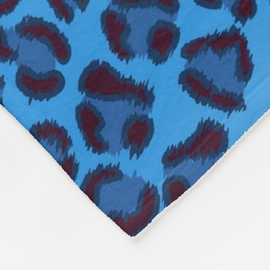 blaues Leopardbeschaffenheitsmuster Fleecedecke (Ecke)