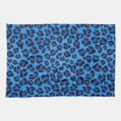 blaues Leopardbeschaffenheitsmuster Handtuch (Horizontal)