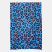 blaues Leopardbeschaffenheitsmuster Handtuch (Vertikal)