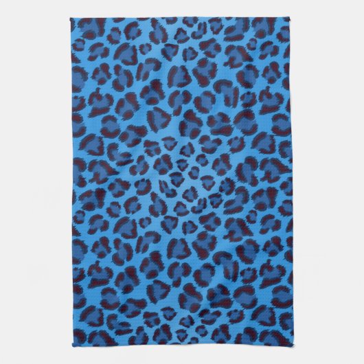 blaues Leopardbeschaffenheitsmuster Handtuch (Vertikal)