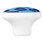 blaues Leopardbeschaffenheitsmuster Keramikknauf (Seitenansicht)