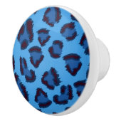 blaues Leopardbeschaffenheitsmuster Keramikknauf (Rechts)