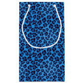 blaues Leopardbeschaffenheitsmuster Kleine Geschenktüte (Rückseite)