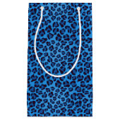 blaues Leopardbeschaffenheitsmuster Kleine Geschenktüte (Vorderseite)