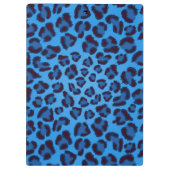 blaues Leopardbeschaffenheitsmuster Klemmbrett (Rückseite)