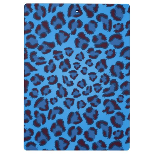 blaues Leopardbeschaffenheitsmuster Klemmbrett (Rückseite)