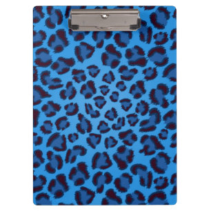 blaues Leopardbeschaffenheitsmuster Klemmbrett