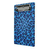 blaues Leopardbeschaffenheitsmuster Mini Klemmbrett (Gewinkelt2)