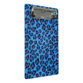 blaues Leopardbeschaffenheitsmuster Mini Klemmbrett (Schrägansicht)