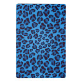 blaues Leopardbeschaffenheitsmuster Mini Klemmbrett (Rückseite)