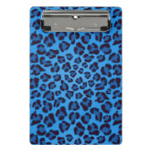 blaues Leopardbeschaffenheitsmuster Mini Klemmbrett (Vorderseite)