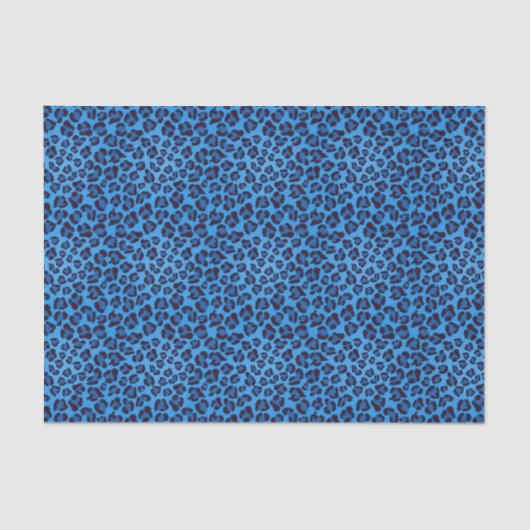 blaues Leopardbeschaffenheitsmuster Seidenpapier (Vorderseite)