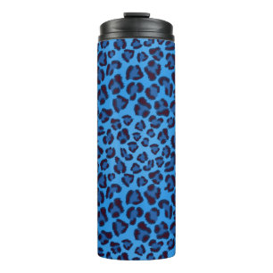blaues Leopardbeschaffenheitsmuster Thermosbecher