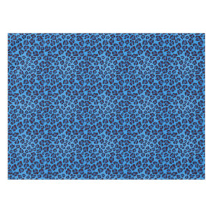 blaues Leopardbeschaffenheitsmuster Tischdecke