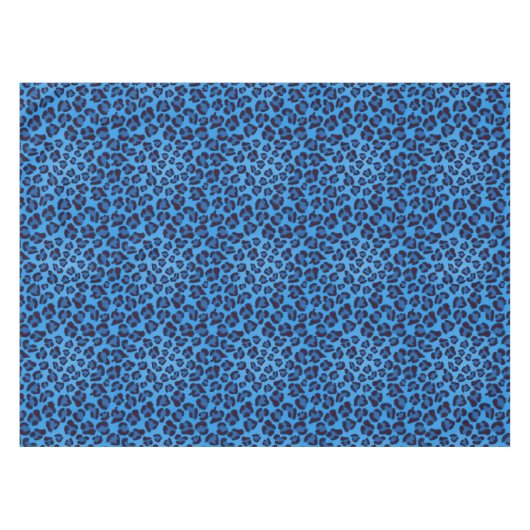 blaues Leopardbeschaffenheitsmuster Tischdecke (Vorderseite (Horizontal))