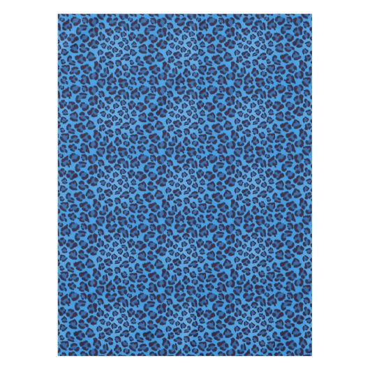 blaues Leopardbeschaffenheitsmuster Tischdecke (Vorderseite)