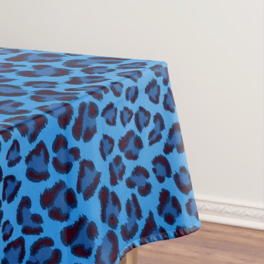 blaues Leopardbeschaffenheitsmuster Tischdecke (Beispiel)