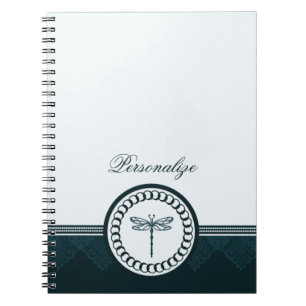 Blaues Libellen-Emblem-Notizbuch Notizblock