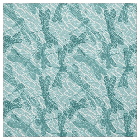 Blaues Libellen-Muster Stoff (Muster)
