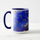 Blaues Libellen-Muster, Tasse des Kaffees (Links)