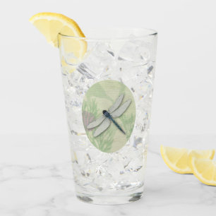 Blaues Libellen-Trinkglas Glas